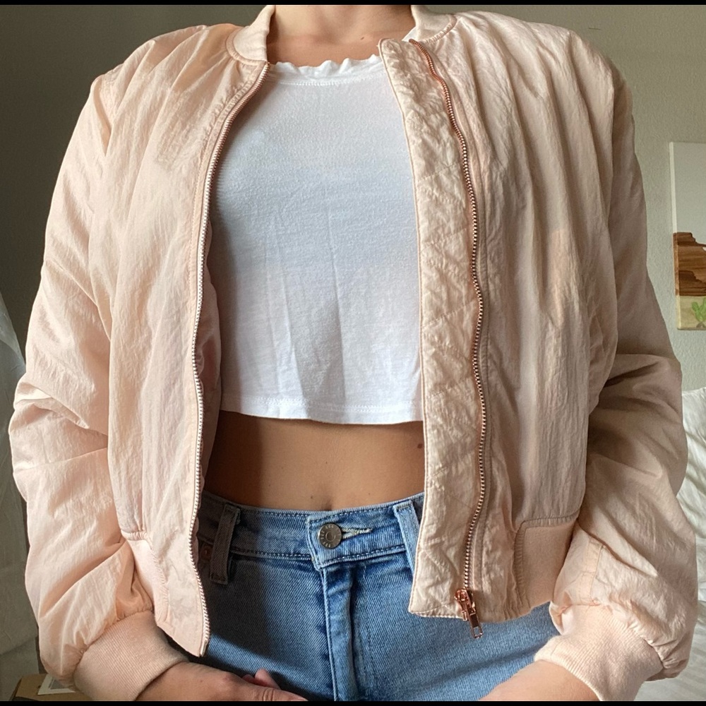 Kendall & Kylie Light Pink Bomber Jacket